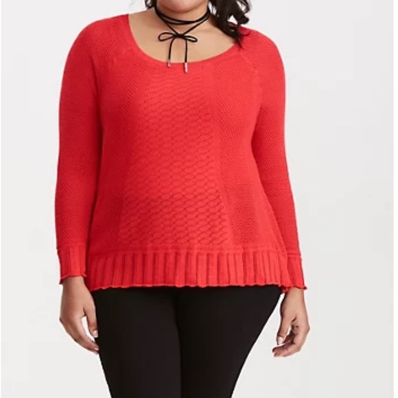 Torrid mixed stitch pointelle sweater size 2X - Picture 2 of 7